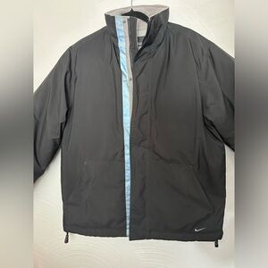 Nike Jacket Mens M Black Down Insulated Lined Coat Full Zip